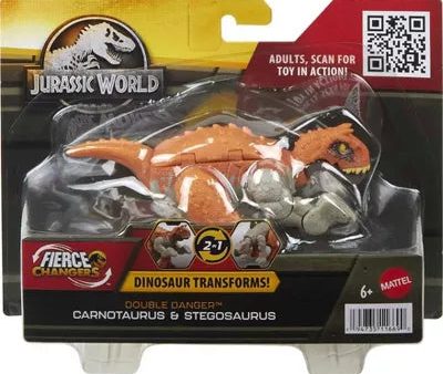 JURASSIC WORLD - FIERCE CHANGERS DOUBLE DANGER CARNOTAURUS & STEGOSAURUS ACTION FIGURE Supply