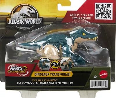 JURASSIC WORLD - FIERCE CHANGERS DOUBLE DANGER BARYONYX & PARASAUROLOPHUS ACTION FIGURE Cheap