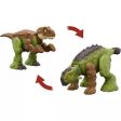 JURASSIC WORLD - FIERCE CHANGERS DOUBLE DANGER GREEN BROWN - TYRANNOSAURUS REX & ANKYLOSAURUS ACTION FIGURE on Sale