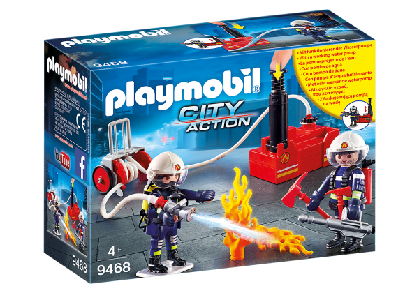 PLAYMOBIL CITY ACTION 9468 - FIREFIGHTERS WITH WATER PUMP Online Hot Sale