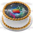 Apple Mac Computer Vintage Rainbow Edible Cake Topper Image ABPID00485 For Cheap