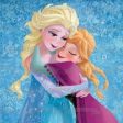 Frozen Anna and Elsa Hugging Edible Cake Topper Image ABPID00793 Online