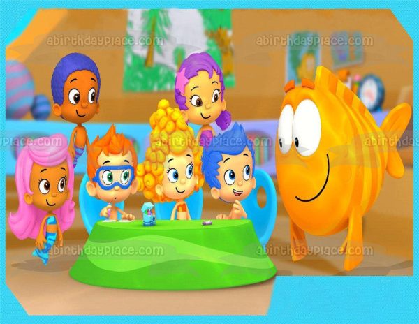 Bubble Guppies Tea Party Gil Molly Deema Goby Oona Nonny Edible Cake Topper Image ABPID00801 Hot on Sale