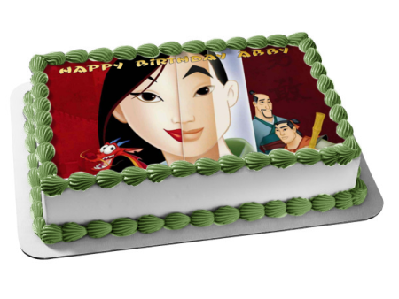 Mulan Sword Red Background Edible Cake Topper Image ABPID00812 Discount