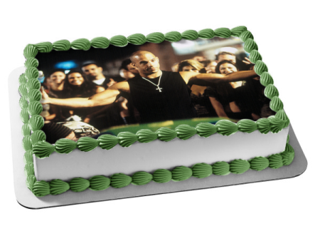 The Fast and the Furious Dominic Toretto Playing Poker Edible Cake Topper Image ABPID00847 on Sale