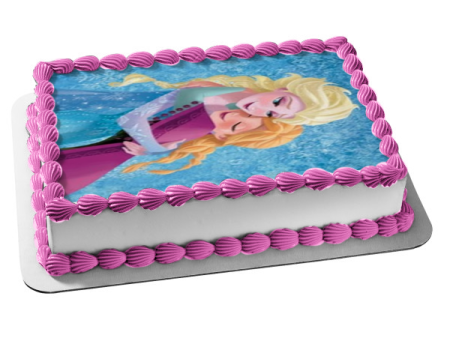 Frozen Anna and Elsa Hugging Edible Cake Topper Image ABPID00793 Online