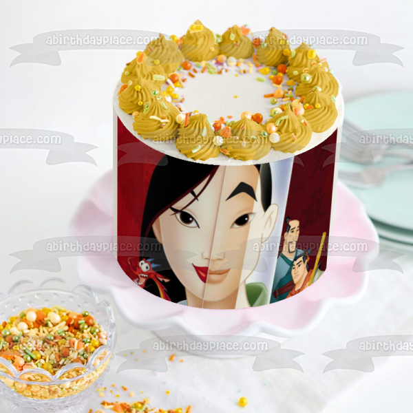 Mulan Sword Red Background Edible Cake Topper Image ABPID00812 Discount