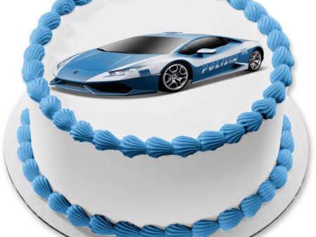 Polizia Car Blue Police Car Edible Cake Topper Image ABPID00811 Online Hot Sale