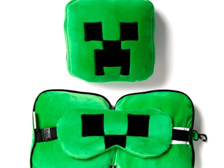 Almohada Viaje Antifaz Creeper Minecraft Relaxeazzz For Sale