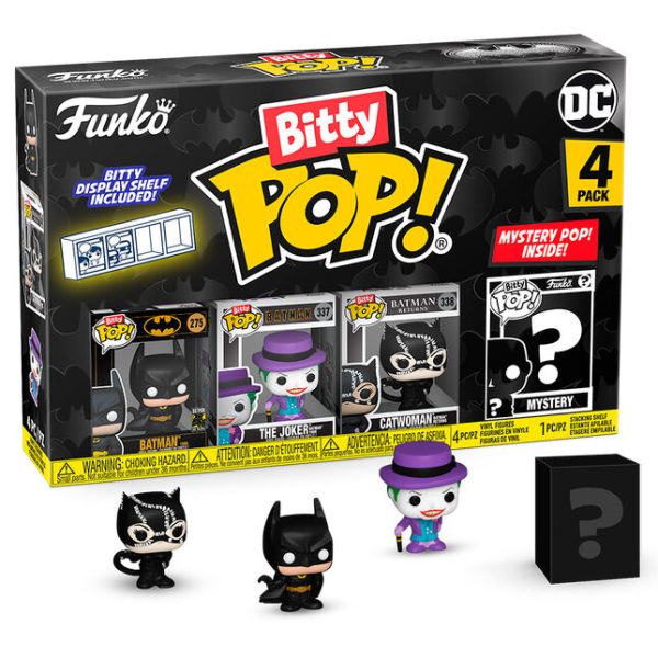 Blister 4 Figuras Bitty Pop Dc Comics Batman 85Th Anniversary Batman on Sale